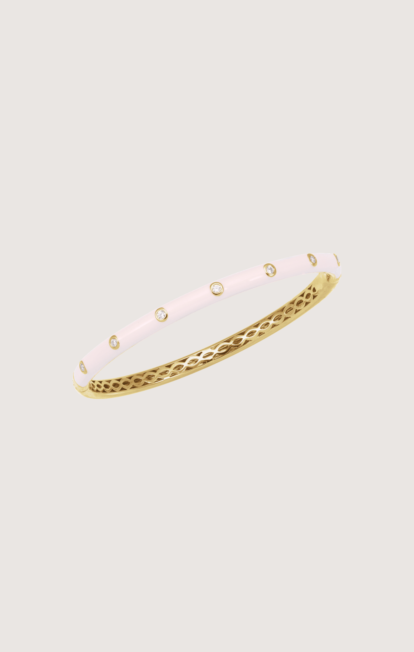 CHANNELED GRACE PINK ENAMAL BANGLE BRACELET