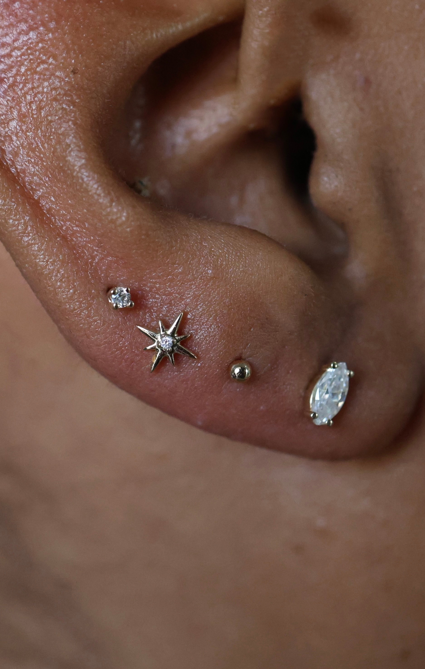 Greek Asteria Star Piercing Earring