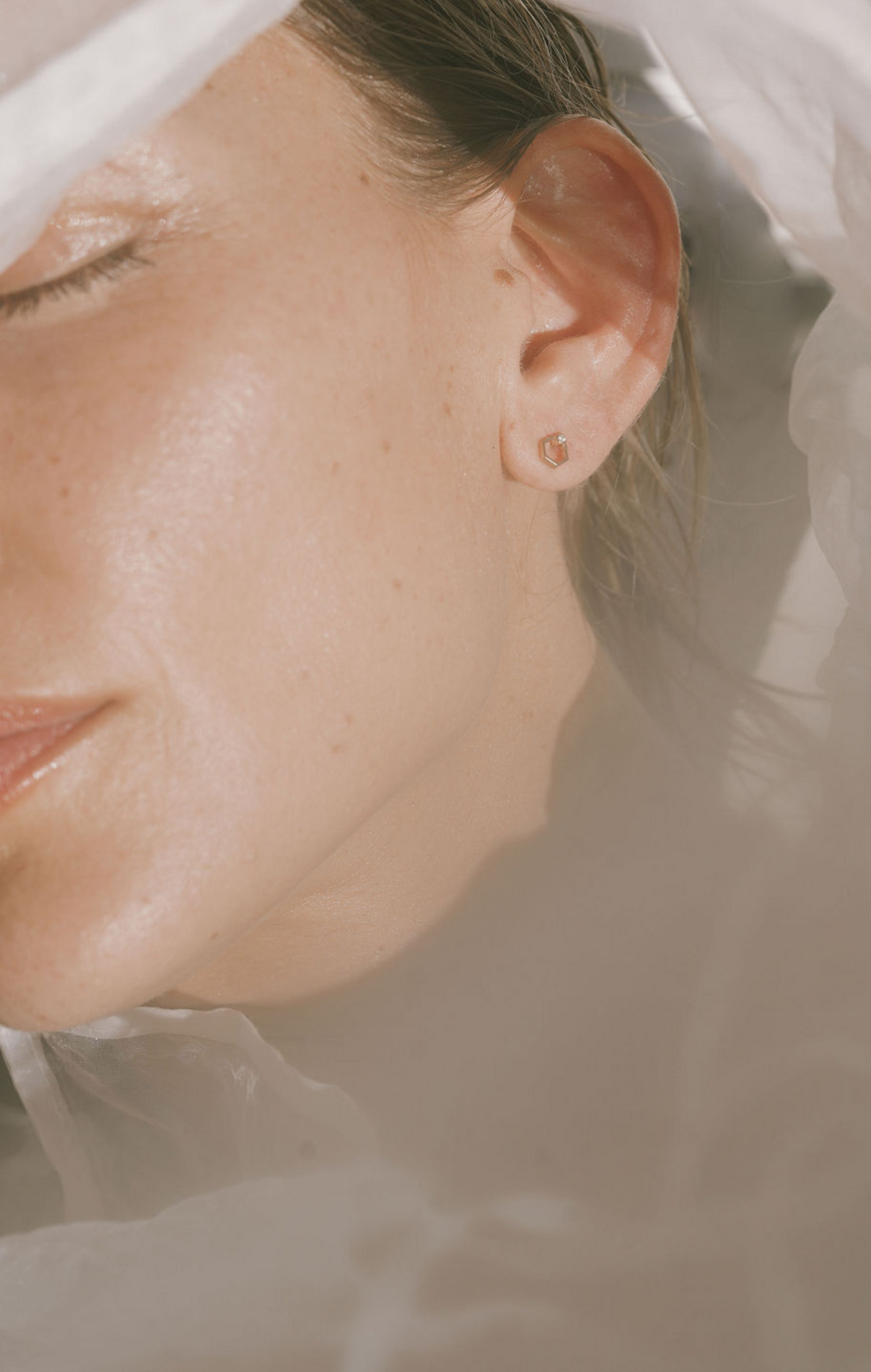 HEXAGON PIERCING EARRING