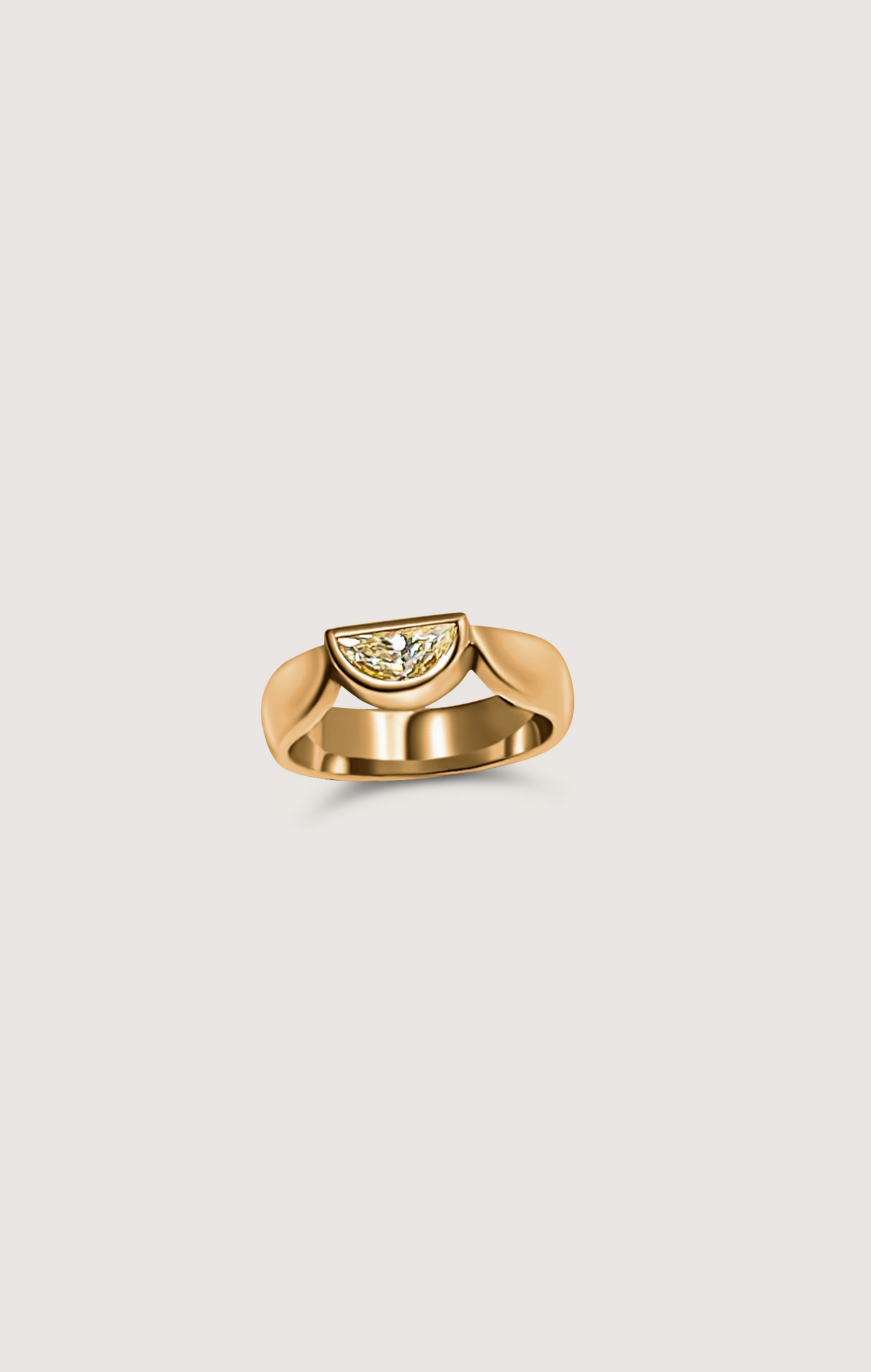 CELEST - HALF MOON RING IN 14k GOLD