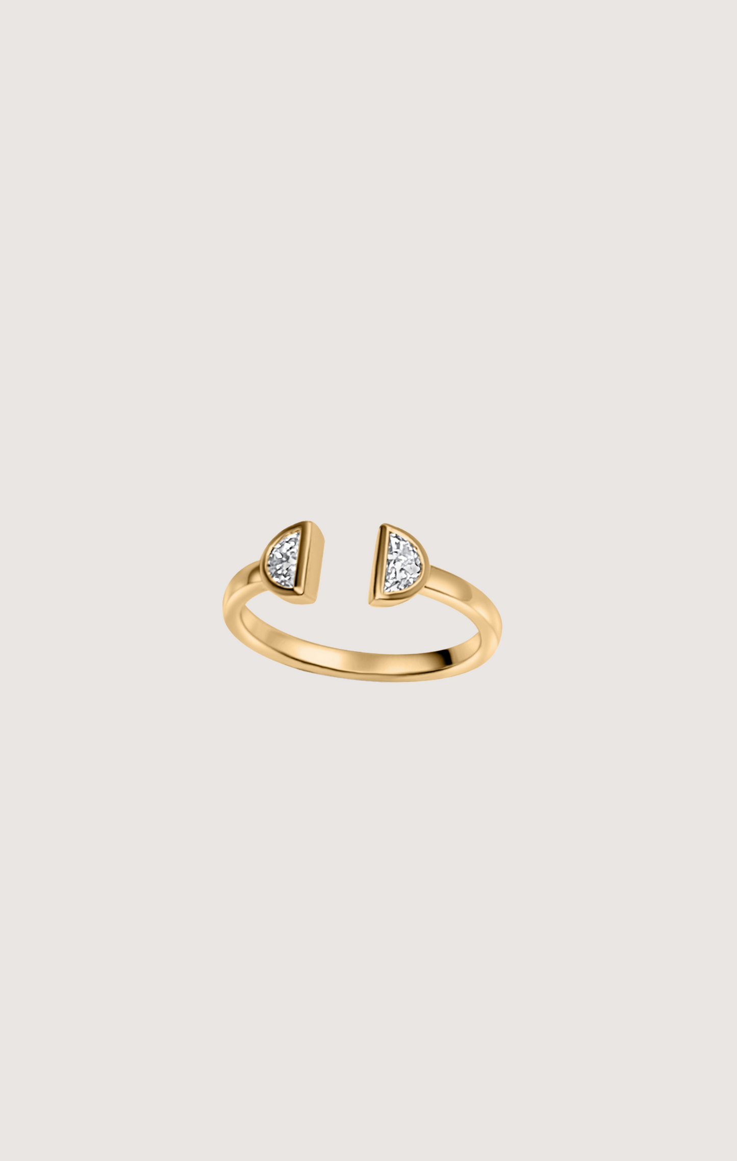 DEMIE - DOUBLE HALF MOON OPEN CUFF RING IN 14k GOLD