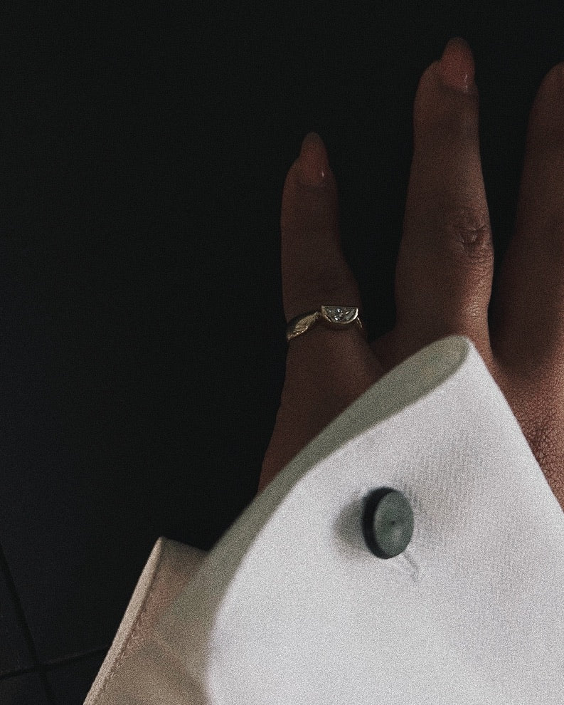 CELEST - HALF MOON RING IN 14k GOLD