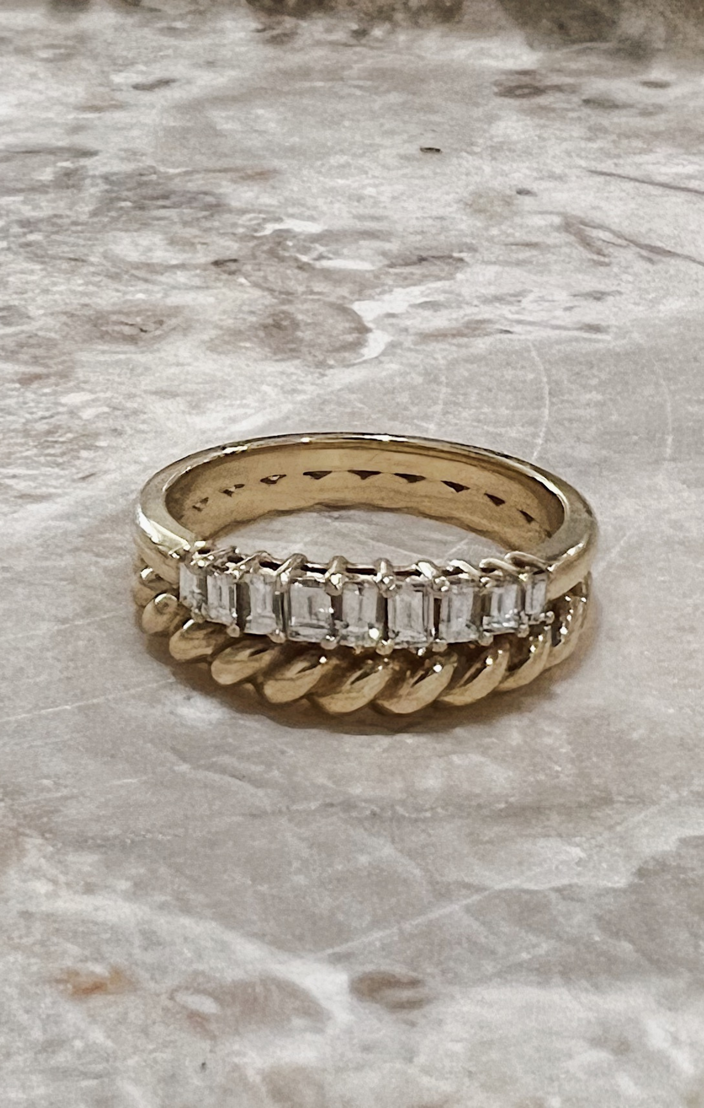 HALES - ILLUSION ROPE DOUBLE STACKED RING IN 14k GOLD