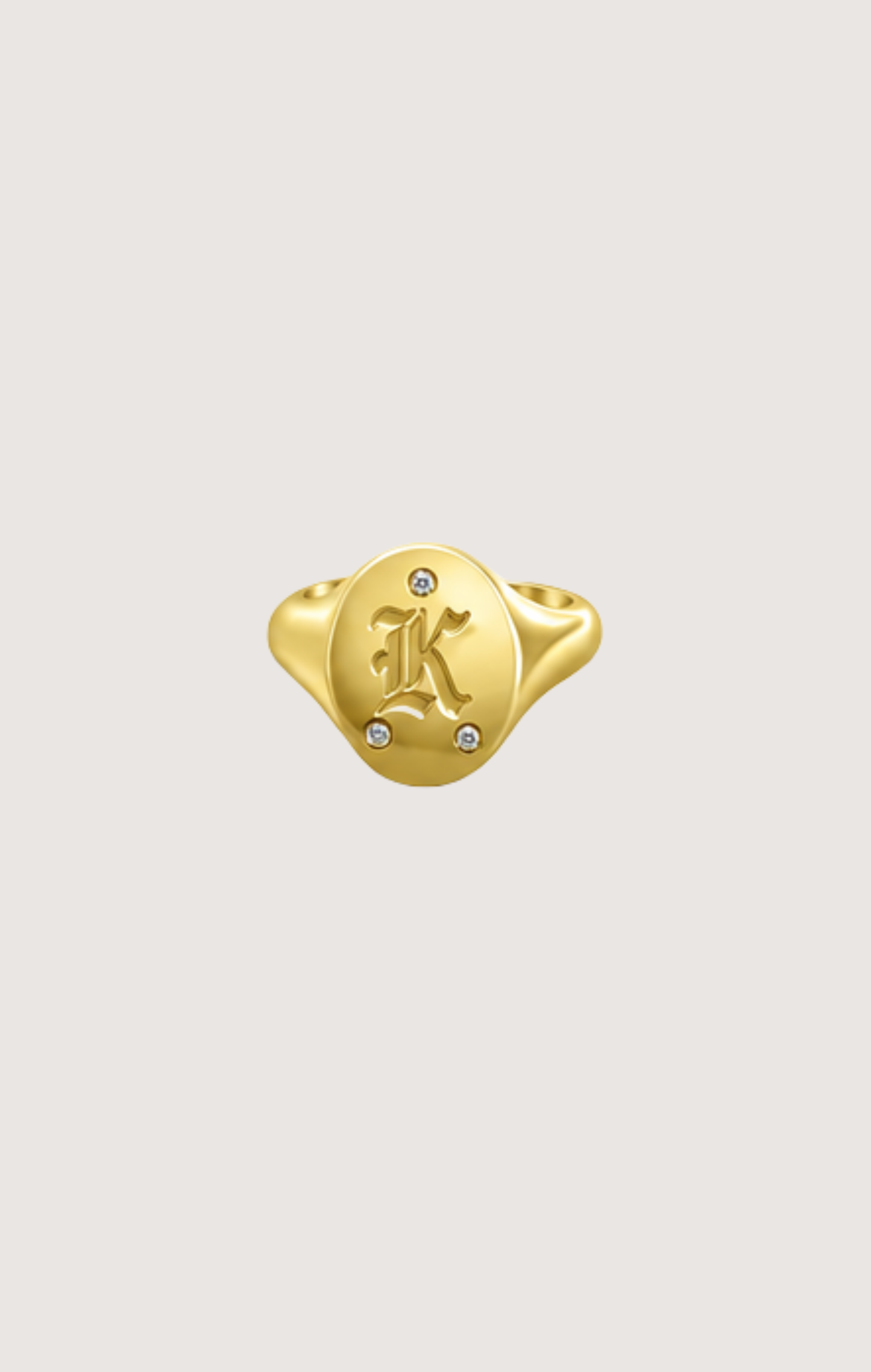 DIAMOND SIGNET INITIAL RING