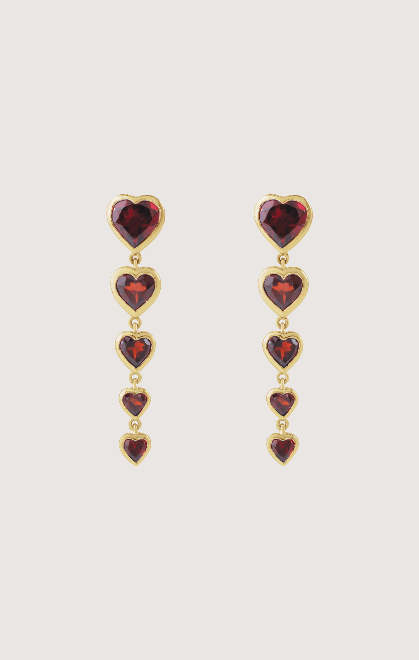 HEART BEZEL DROP EARRINGS
