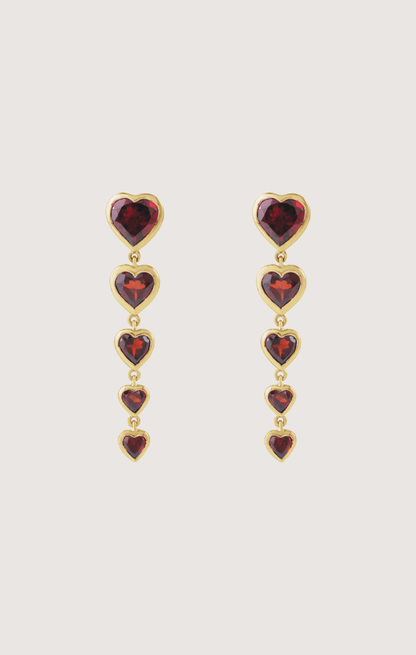 HEART BEZEL DROP EARRINGS