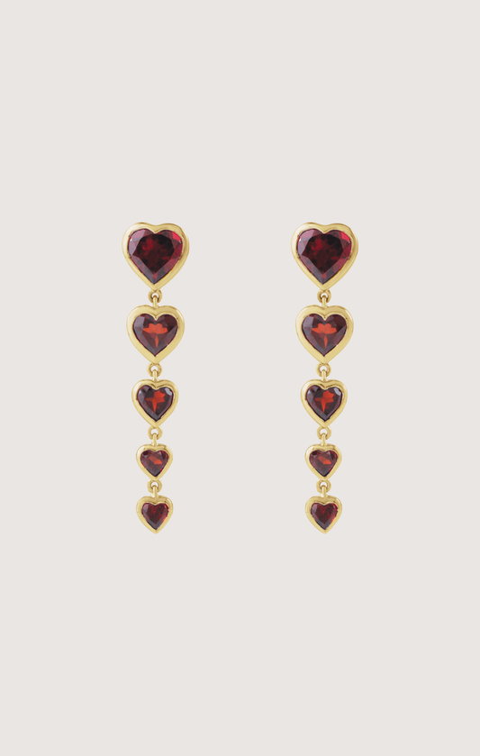 HEART BEZEL DROP EARRINGS
