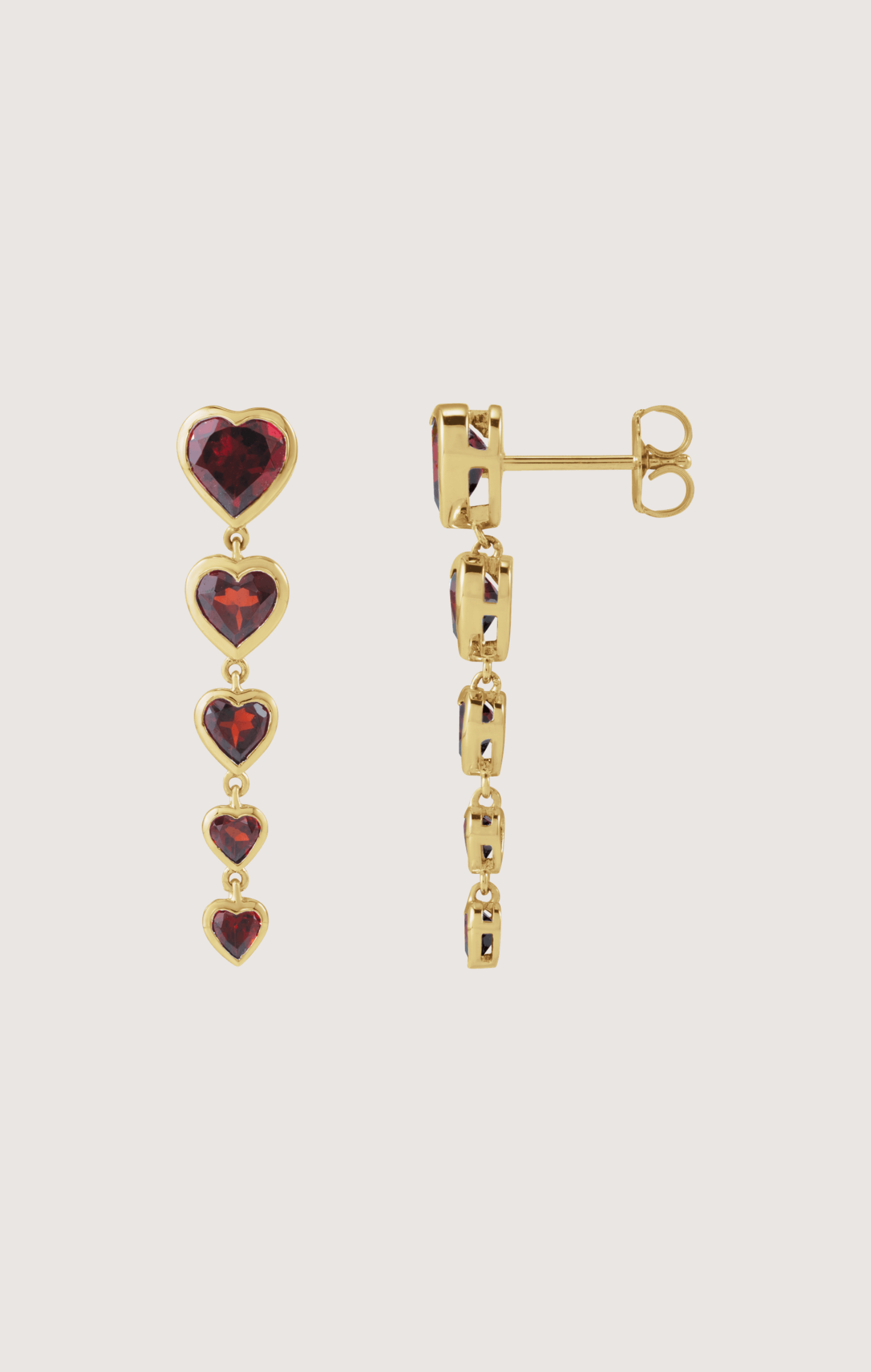 HEART BEZEL DROP EARRINGS