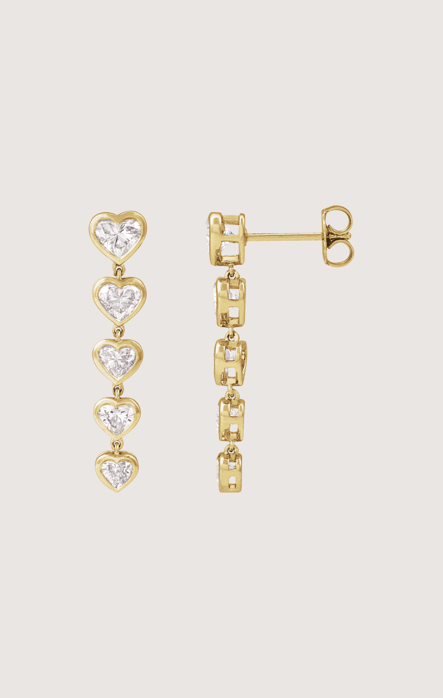 HEART BEZEL DROP EARRINGS