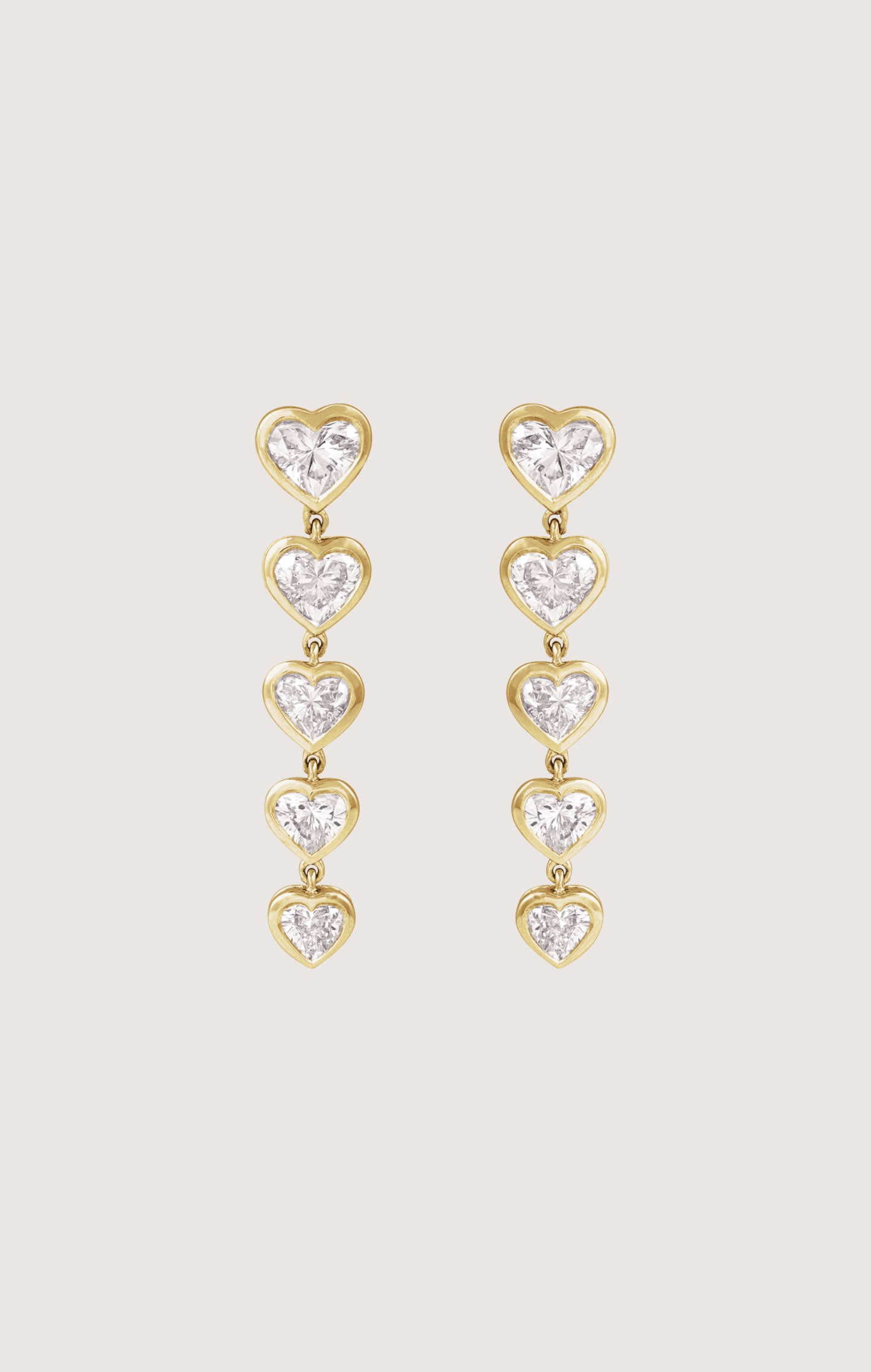 HEART BEZEL DROP EARRINGS