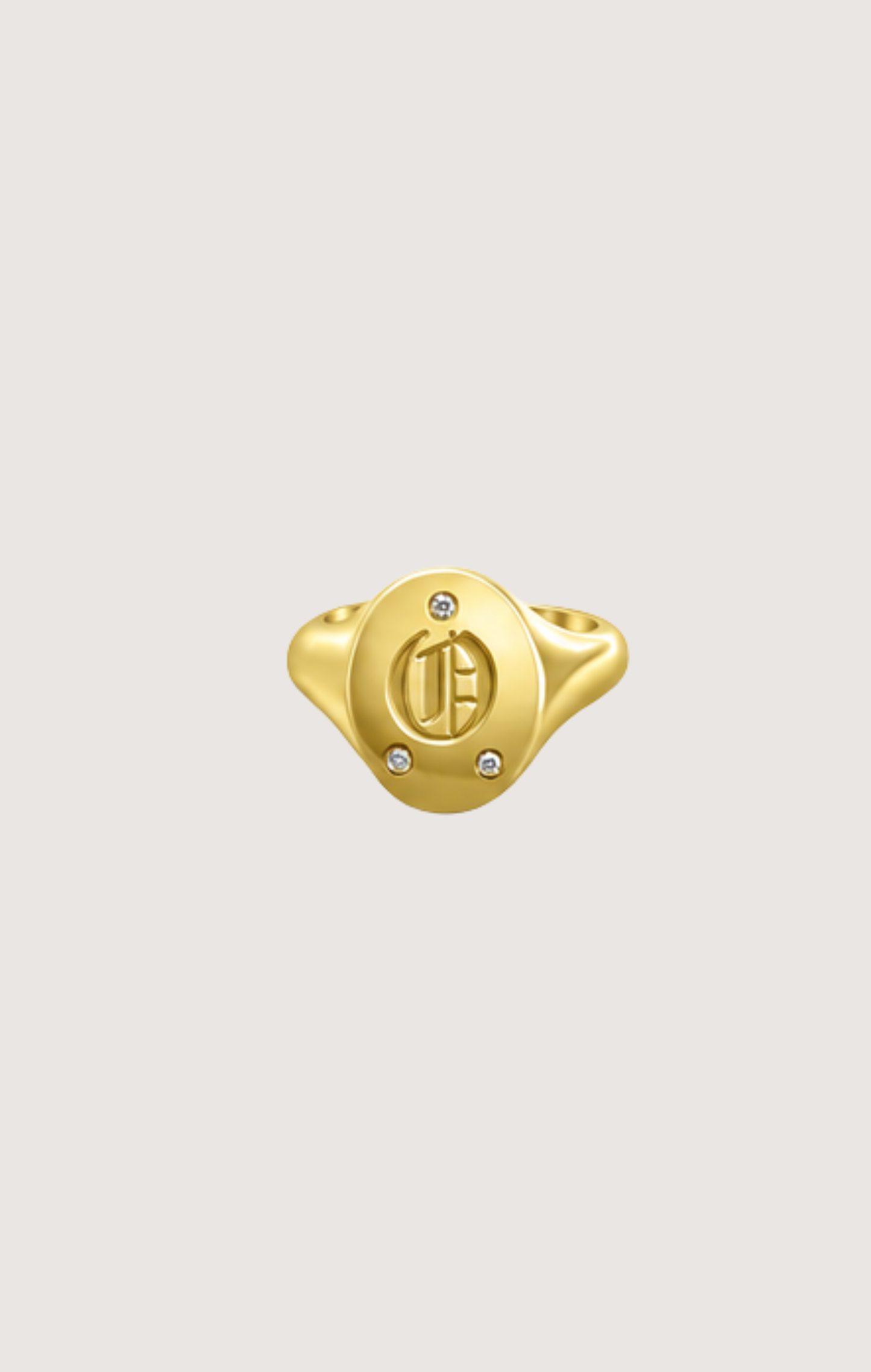 DIAMOND SIGNET INITIAL RING