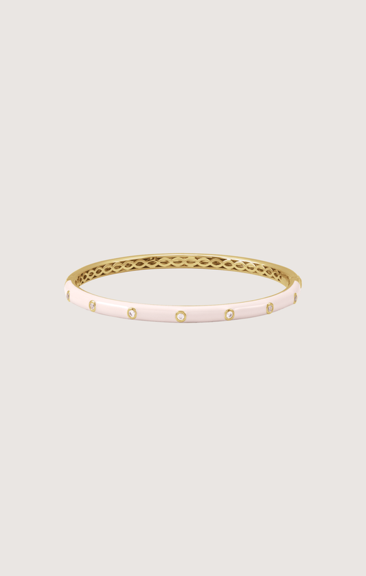 CHANNELED GRACE PINK ENAMAL BANGLE BRACELET