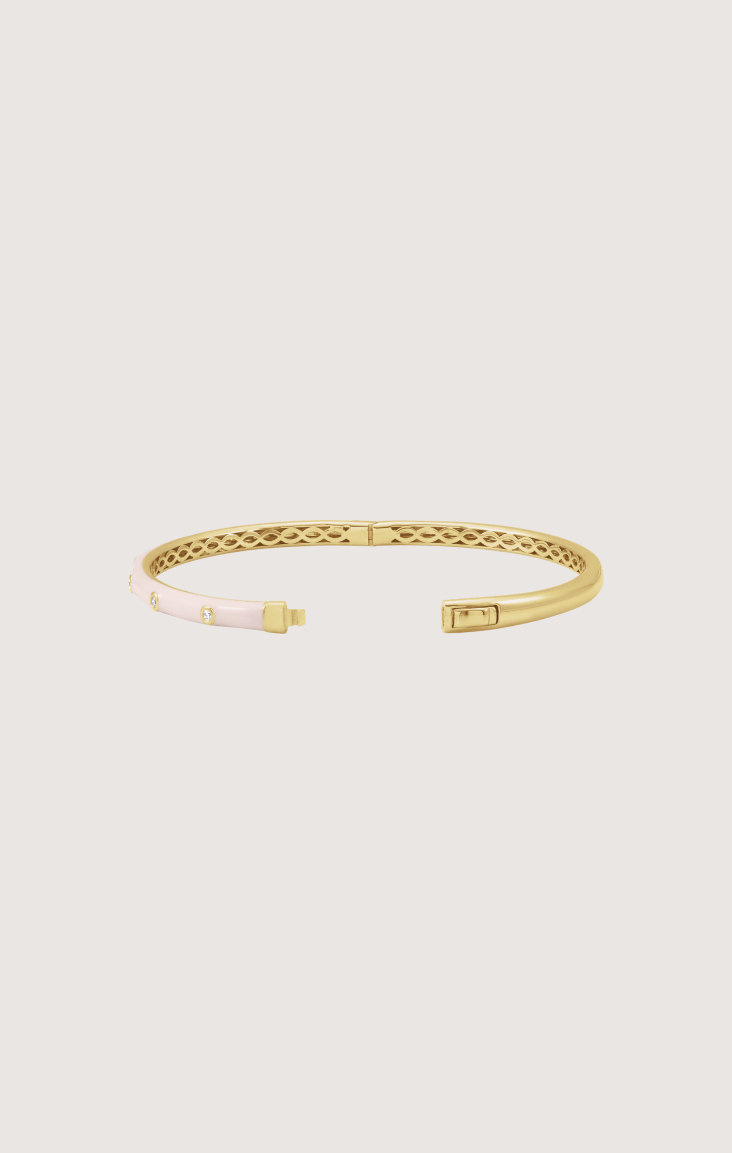 CHANNELED GRACE PINK ENAMAL BANGLE BRACELET