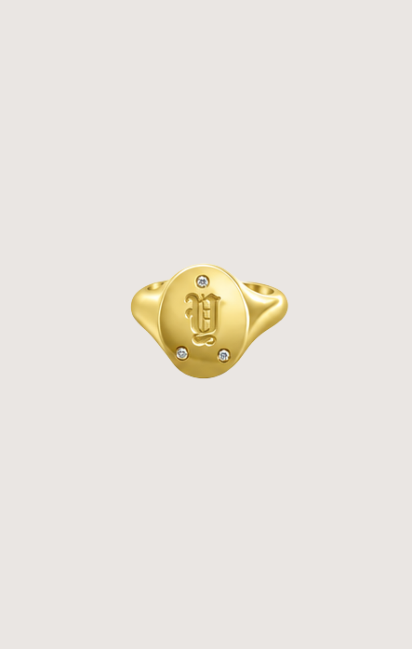 DIAMOND SIGNET INITIAL RING