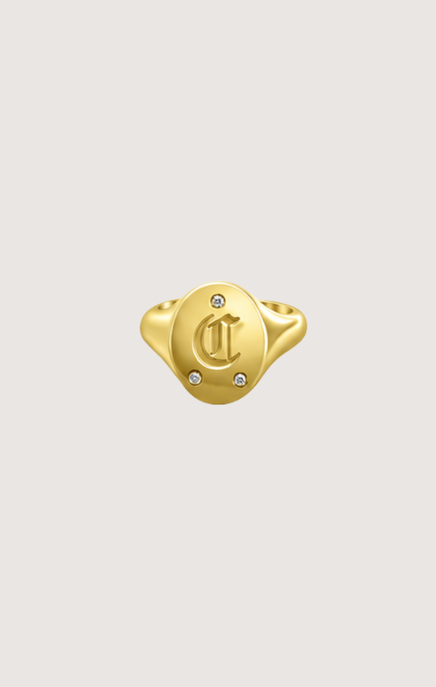 DIAMOND SIGNET INITIAL RING