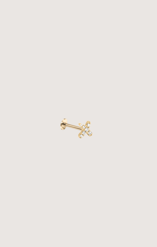 X-PIERCING EARRING W/DIAMONDS