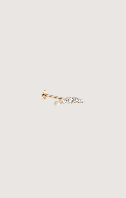 CRESCENT DIAMOND PIERCING EARRING