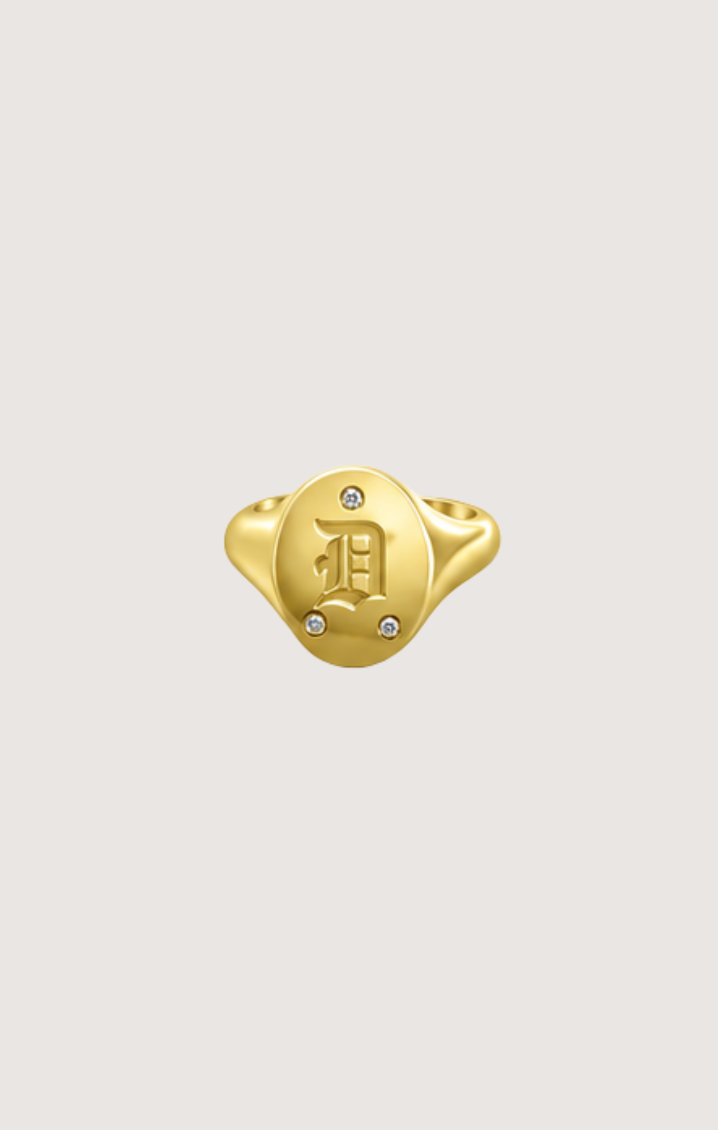 DIAMOND SIGNET INITIAL RING