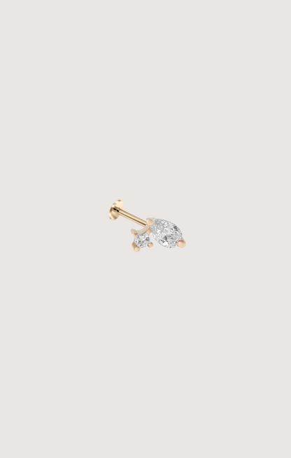 MULTI-STONE PIERCING EARRING