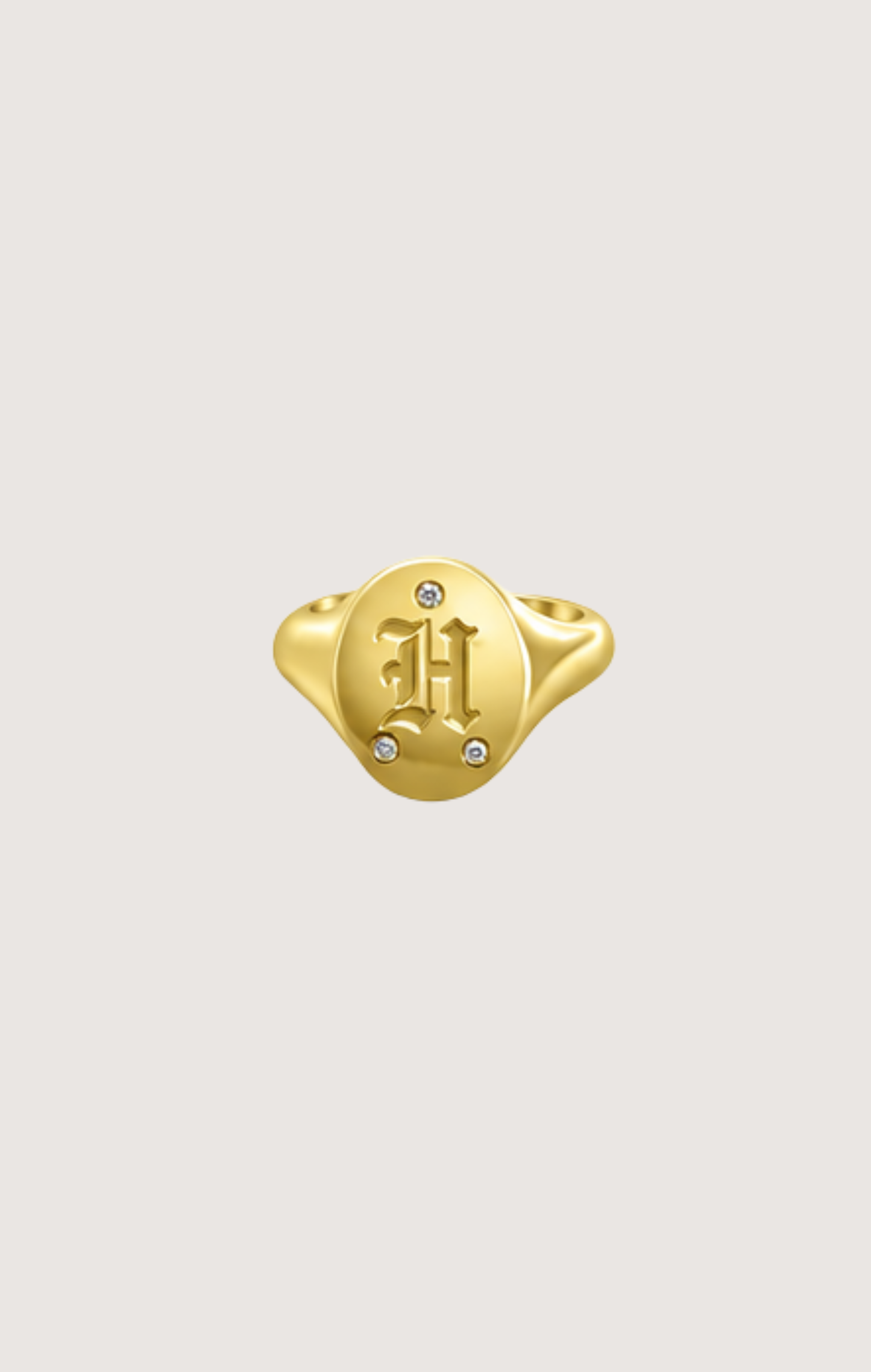 DIAMOND SIGNET INITIAL RING