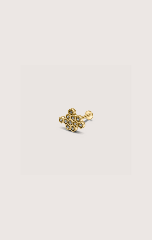 HONEY COMB PIERCING EARRING