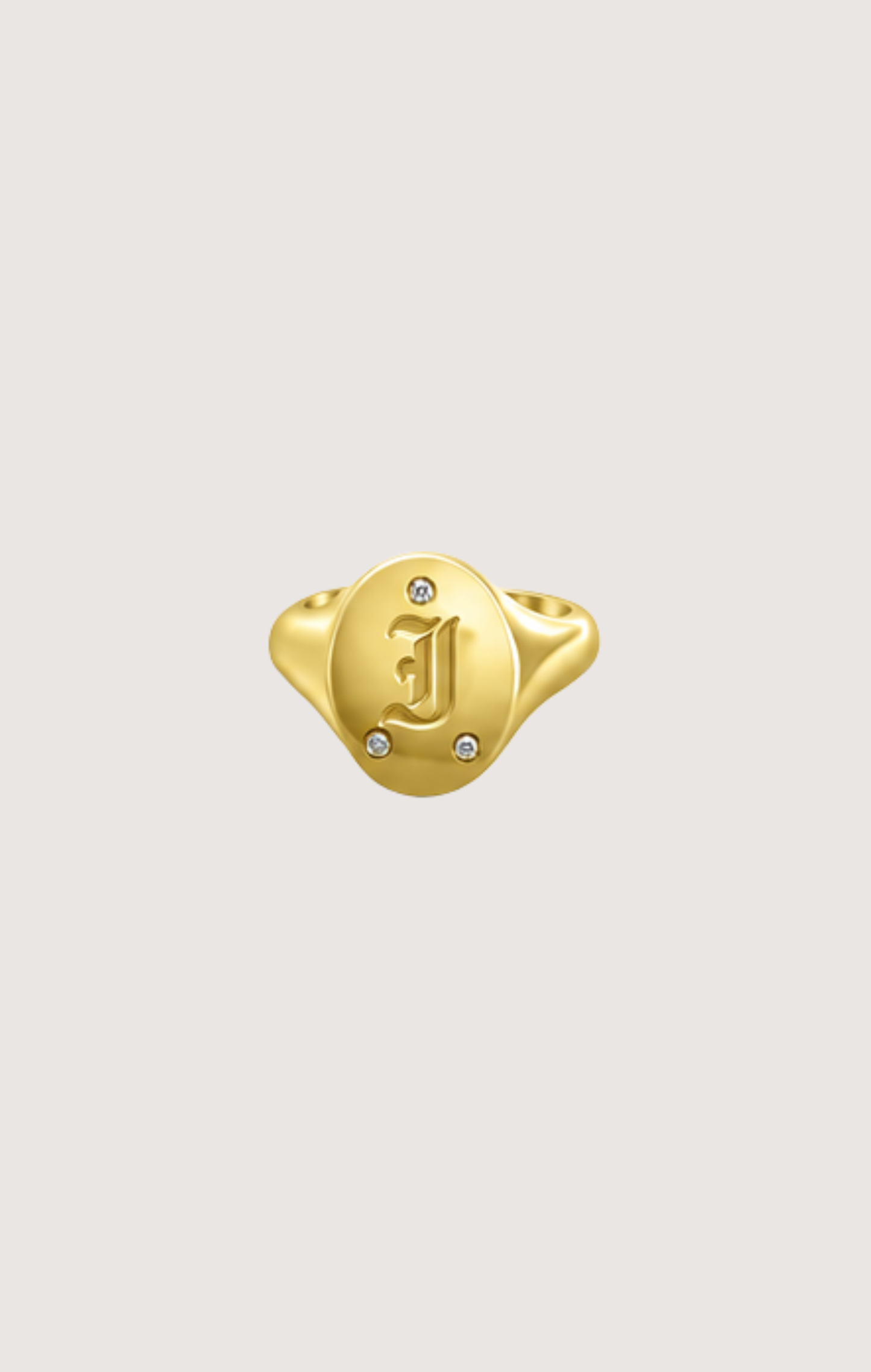 DIAMOND SIGNET INITIAL RING
