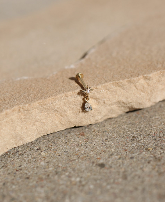 ASTERIA GREEK STAR DANGLE PIERCING EARRING