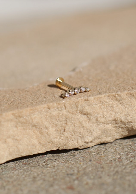 CRESCENT DIAMOND PIERCING EARRING