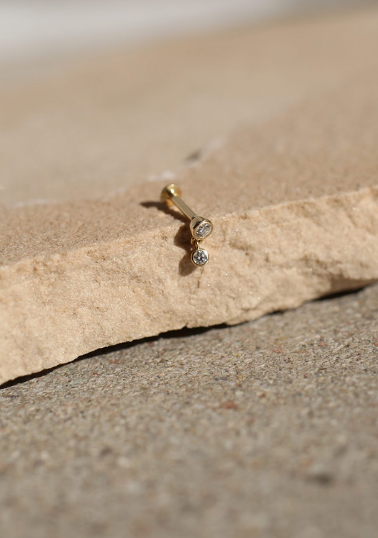 DIAMOND DROP PIERCING EARRING