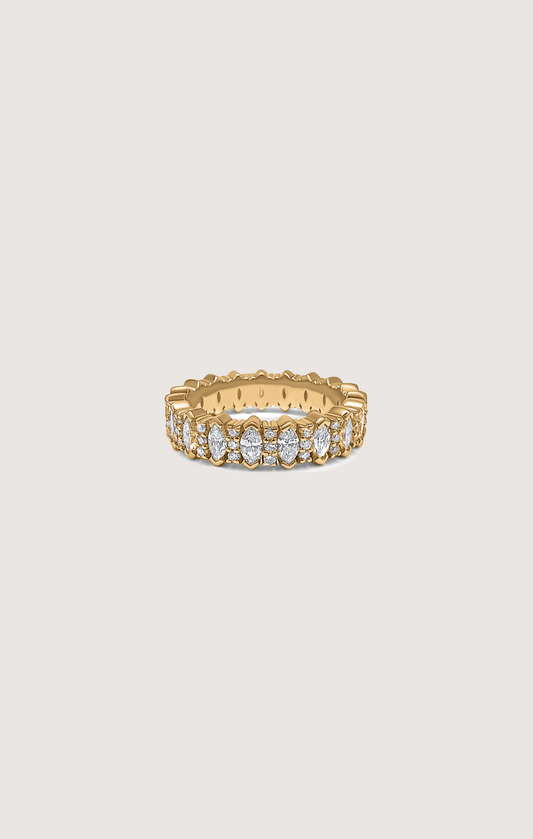 MINI PHOENIX - MARQUISE & ROUND ETERNITY RING IN 14k GOLD