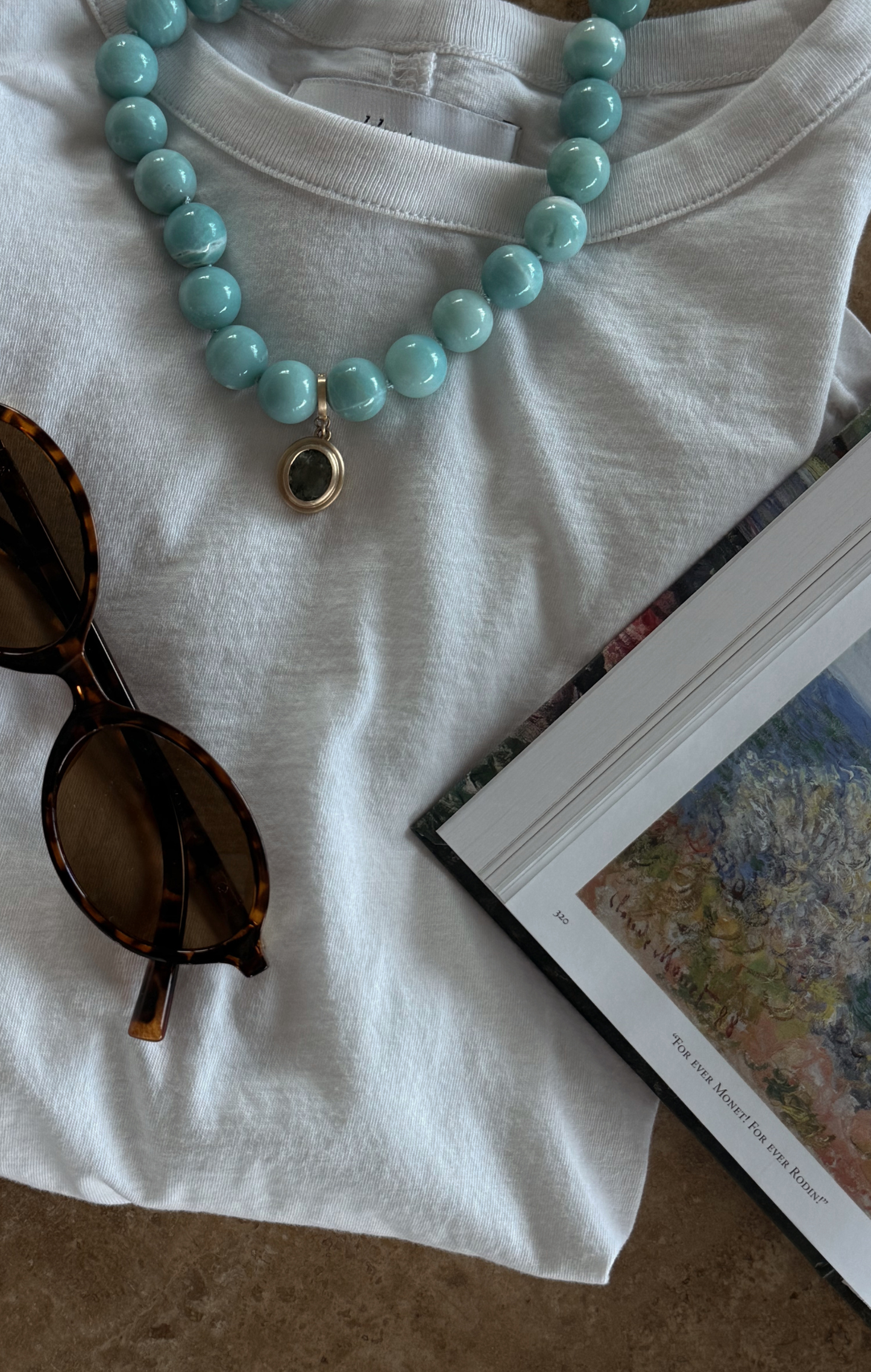 AMAZONITE BEADED NECKLACE