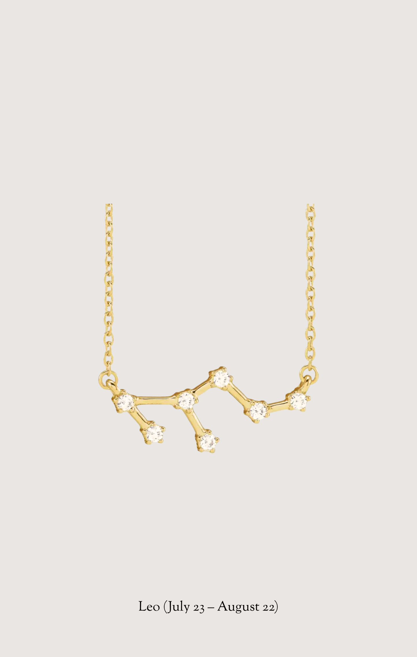 Leo zodiac constellation necklace in 14k yellow gold with natural diamonds | Whxte Atelier