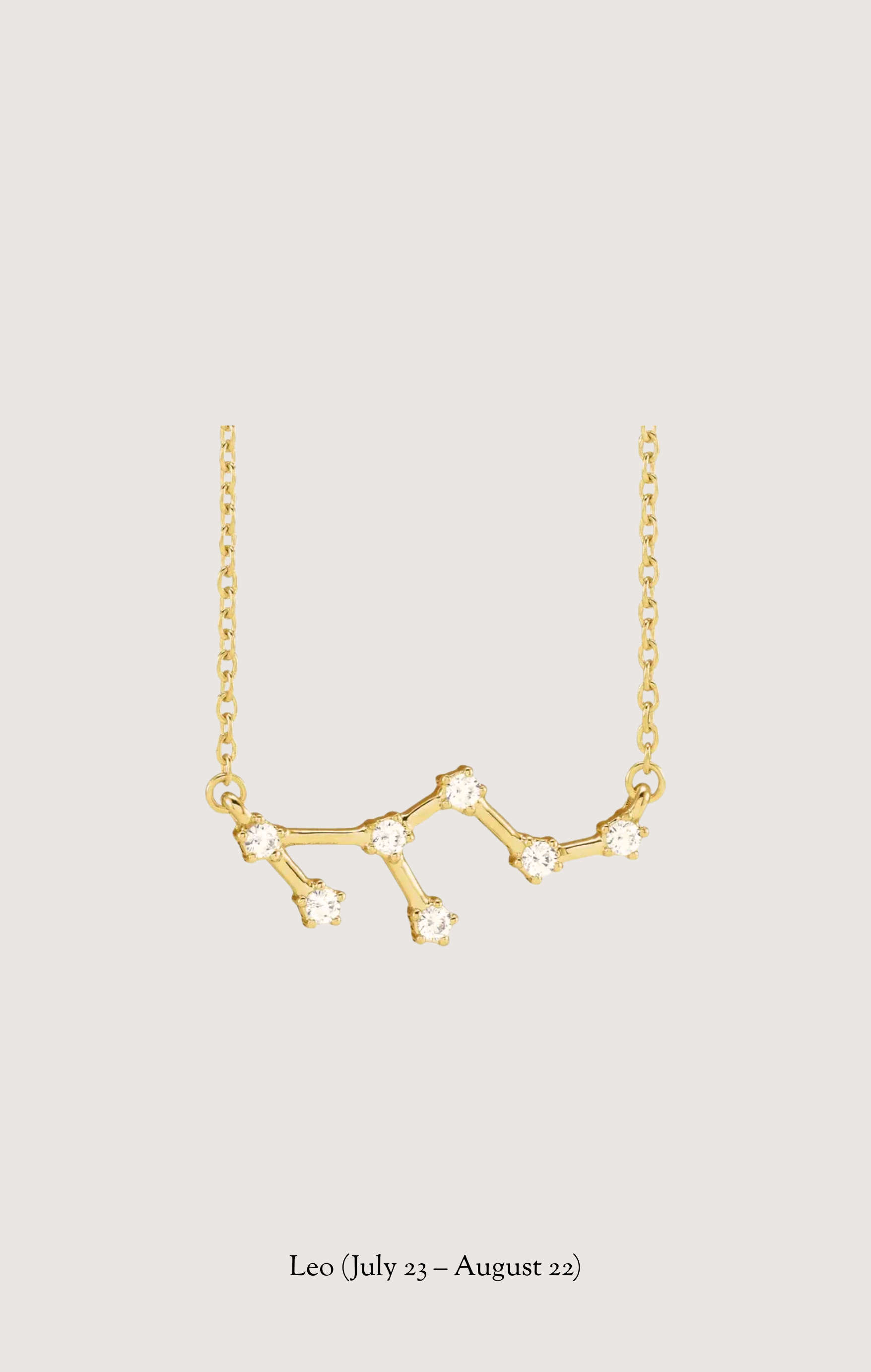 Leo zodiac constellation necklace in 14k yellow gold with natural diamonds | Whxte Atelier