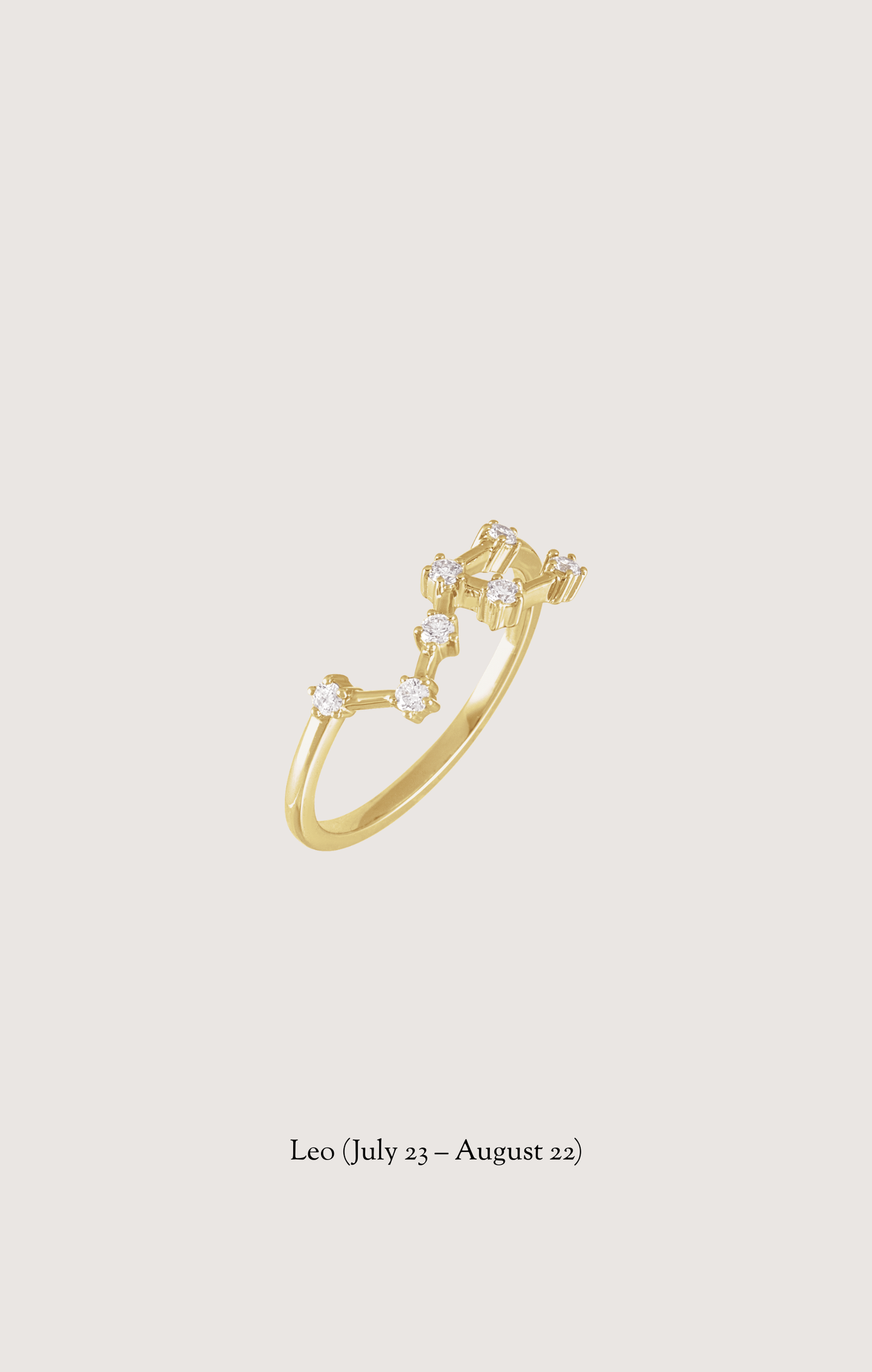 Leo zodiac constellation ring in 14k yellow gold with natural diamonds | Whxte Atelier