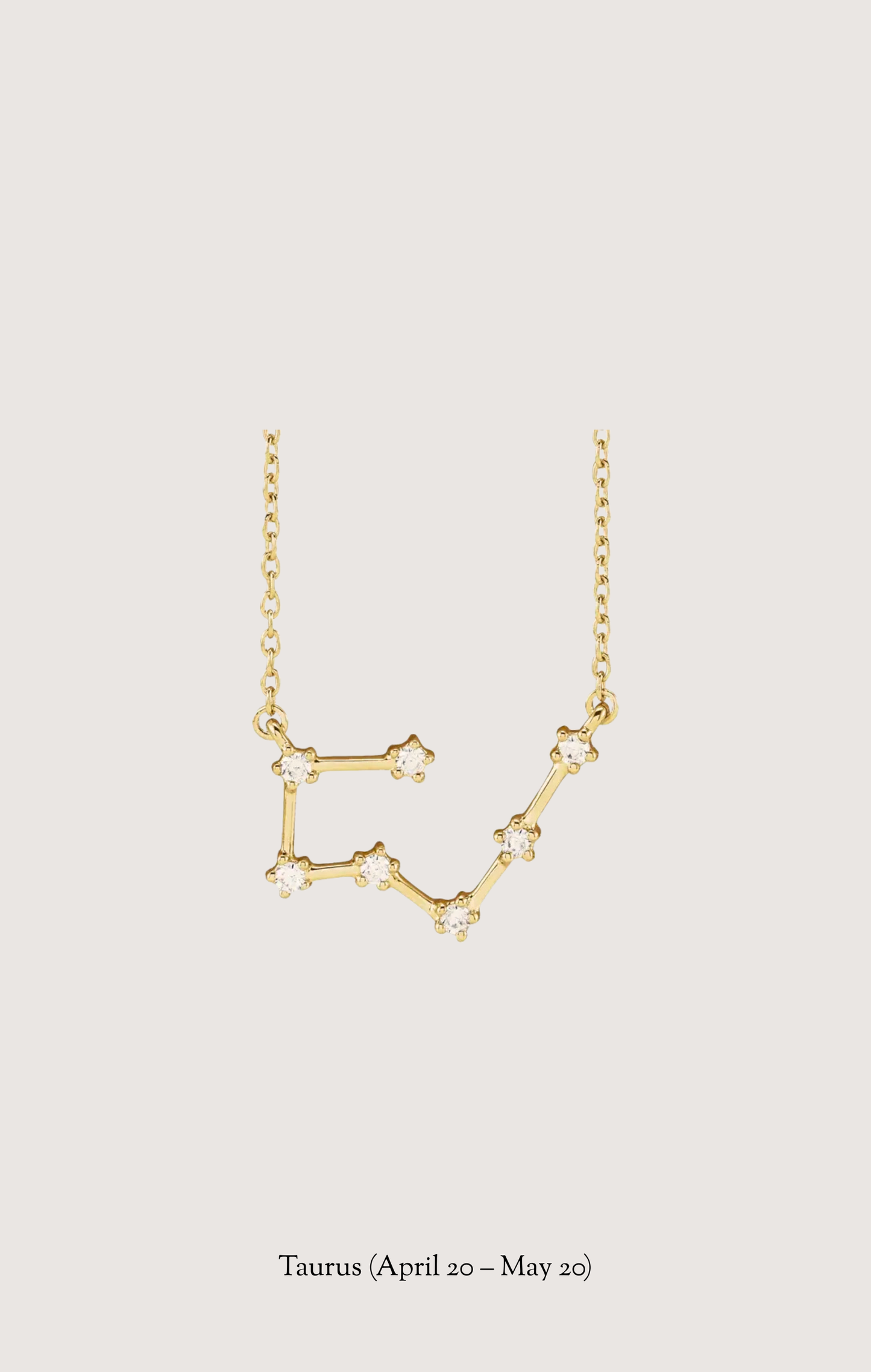 Taurus zodiac constellation necklace in 14k yellow gold with natural diamonds | Whxte Atelier