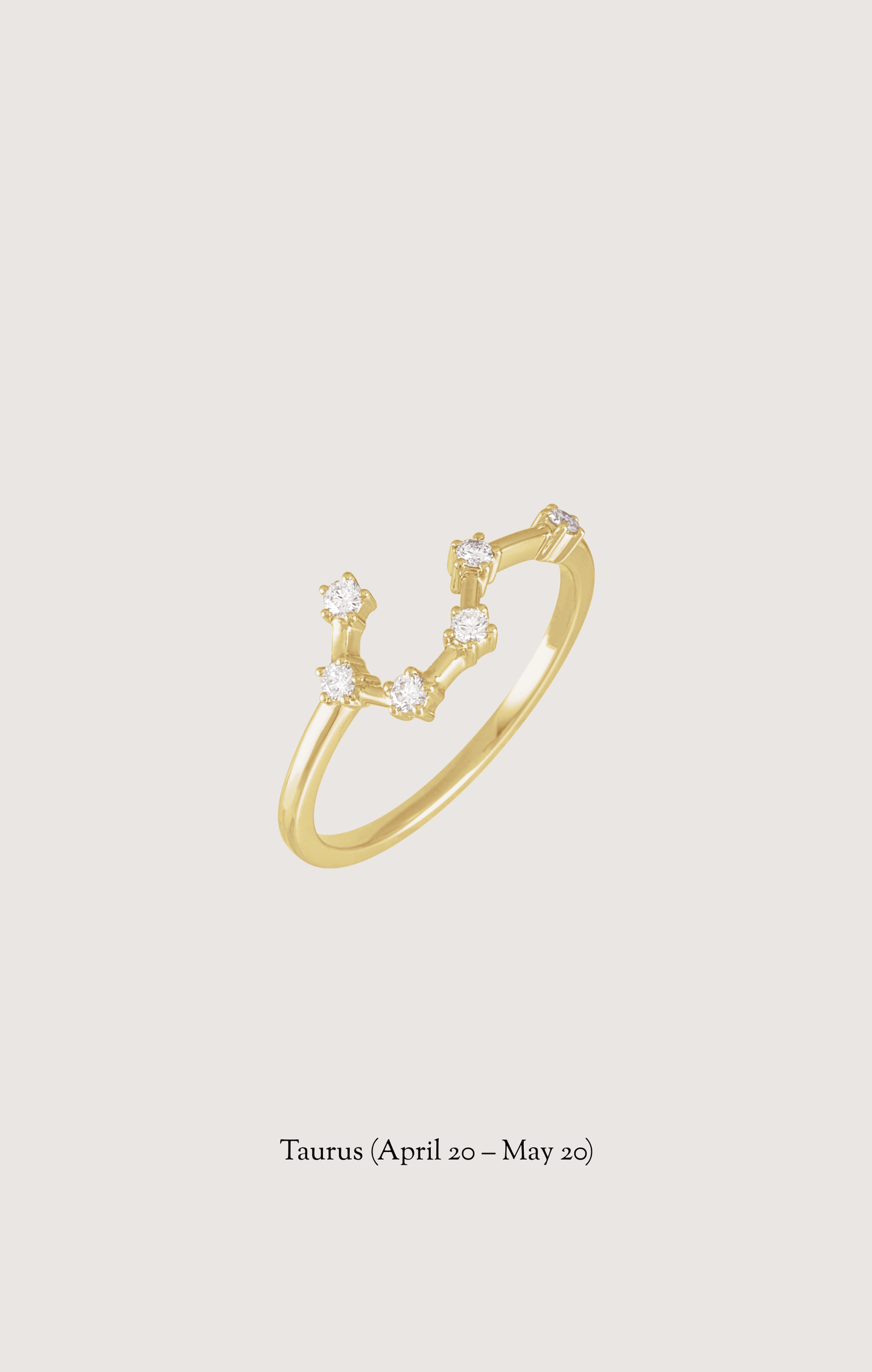 Taurus zodiac constellation ring in 14k yellow gold with natural diamonds | Whxte Atelier