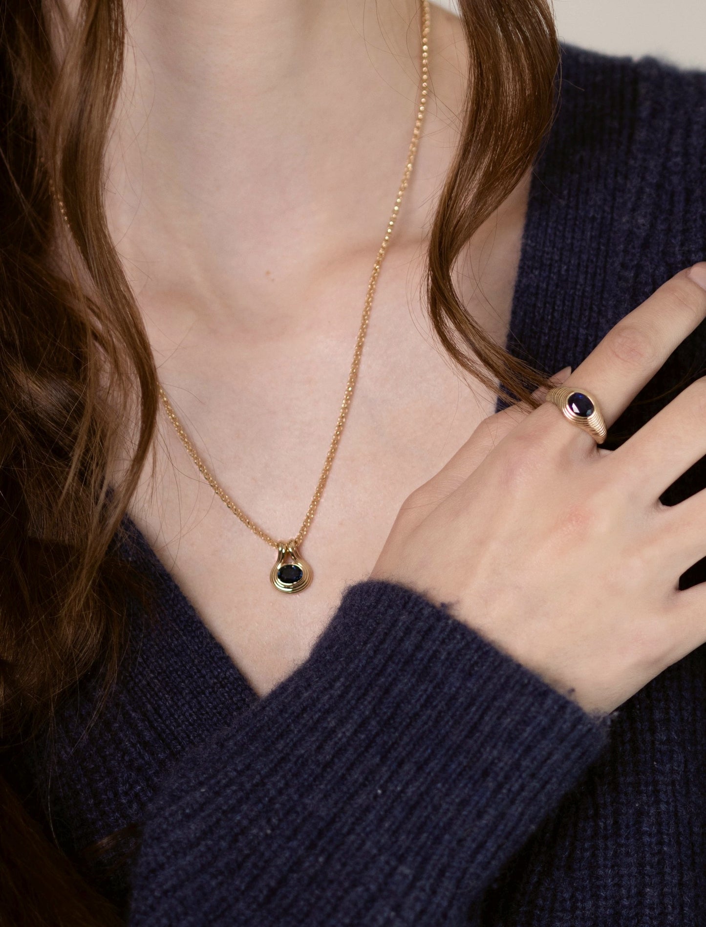 Ophidia sapphire serpent pendant necklace by Whxte Atelier