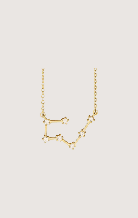 dainty 14k gold zodiac constellation necklace