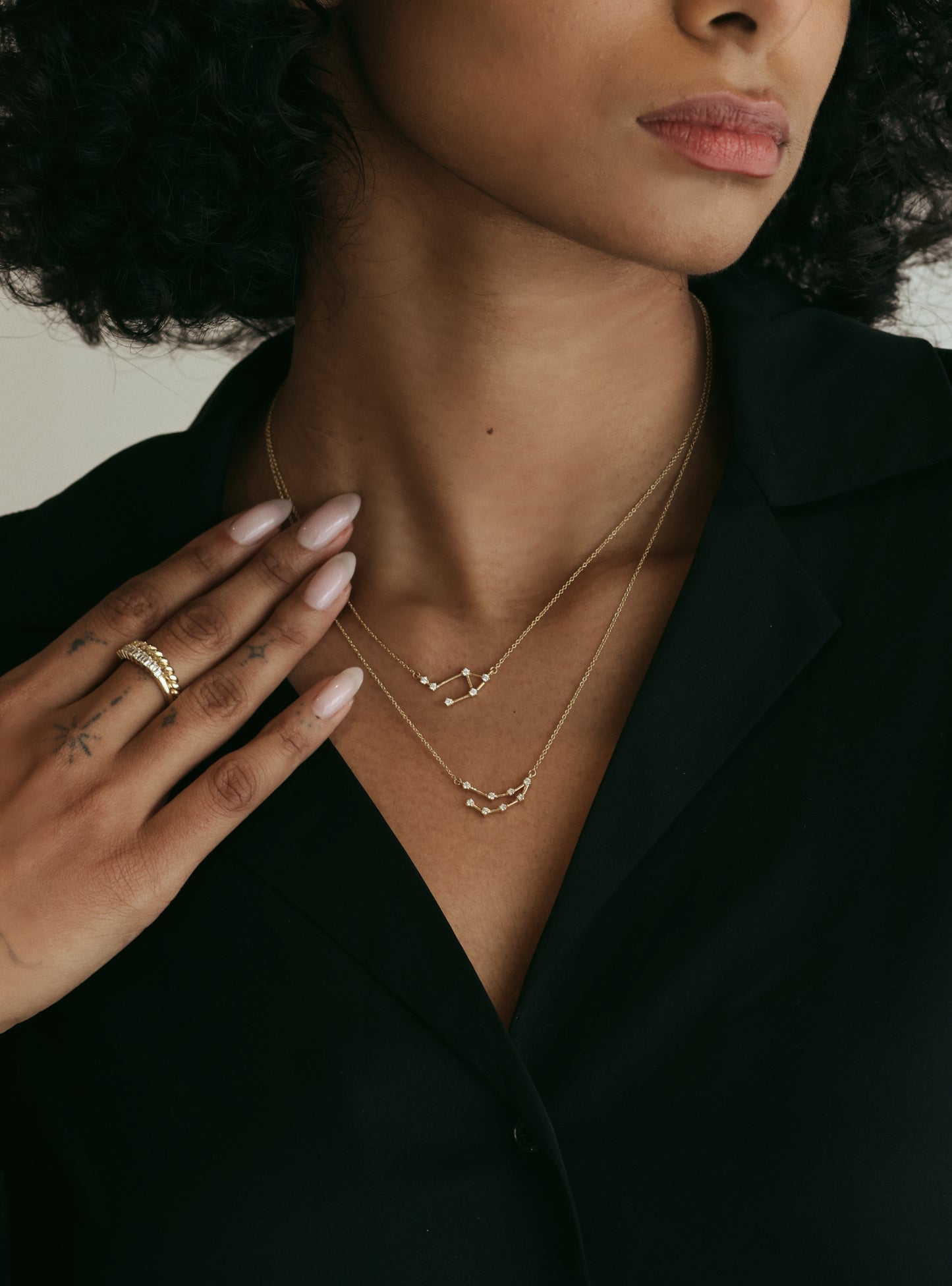 dainty 14k gold zodiac constellation necklace