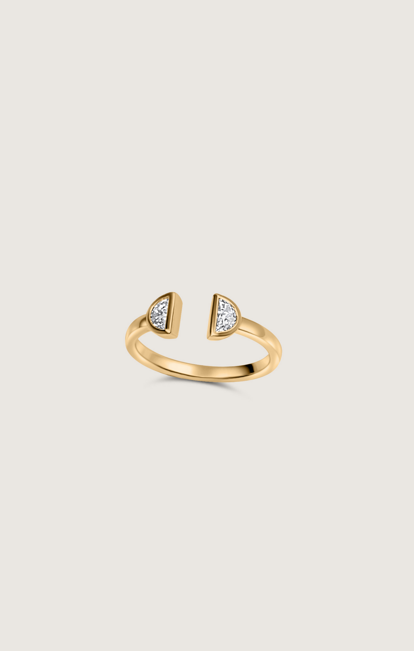 DEMIE - DOUBLE HALF MOON OPEN CUFF RING IN 14k GOLD