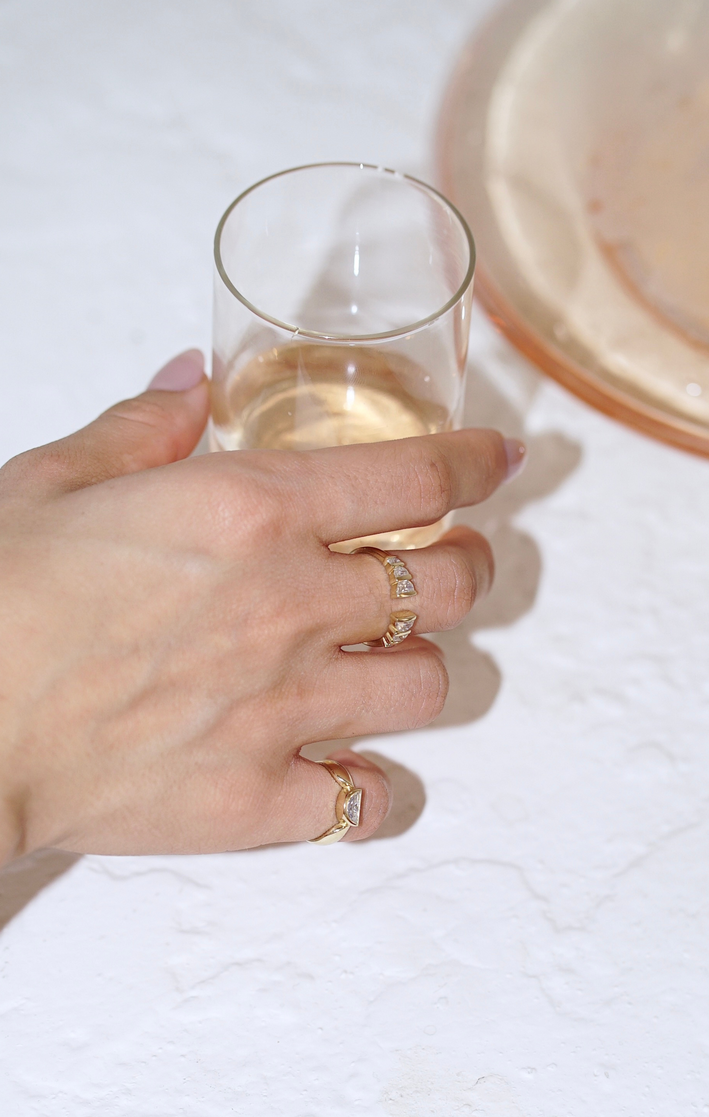 LUNA - HALF MOON & ROPE OPEN CUFF RING IN 14k GOLD